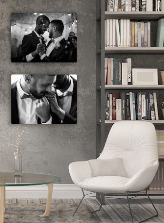 metal print wedding photos