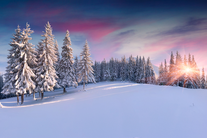 best snowy photography evening sky